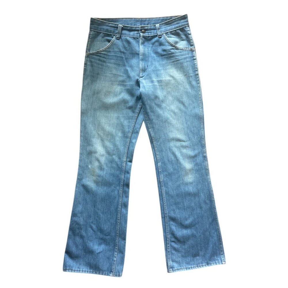 Vintage Sears Roebuck Light Wash Retro Flared Hippie Denim Jeans Women 32